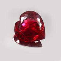 AAA 21 MM Flawless Blood Red Ruby Heart Cut Loose Gemstone Mozambique