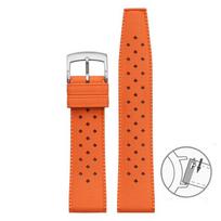 Fluoro Rubber Strap 20mm 22mm Quick Release Sport Waterproof Breathable Holes FKM Fluororubber Replace Watch Band for Men Women 20mm