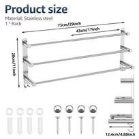 Bathroom 3 Tier Towel Shelf Stainless Steel Towel Rack with Bar Space Saving Towel Hangers Bath Storage Wall Mounted Organizer sidabras