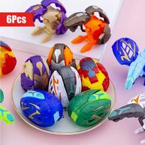 6Pcs Dinosaur Transformer Robot Toy - Color Changing, Easter Eggs, Holiday Creative Gift, Birthday Party Favors - Random Color red