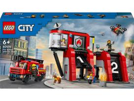 Prekė su pažeista pakuote. Konstruktorius LEGO® City Gaisrinė su ugniagesių sunkvežimiu 60414, 843 vnt.