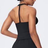 Women's Fashion Color Slimming Back V-neck Sports Underwear Running Fitness Yoga Clothes Strap Top L juoda