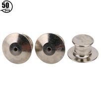50pcs Brooch Pin Backs Bag Locking Fastener Flat Hat Name   Book Pin   7 x 10mm
