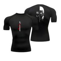 Men Compression Shirt Sports Comfortable Quick Drying Gym T-shirt Fitness Sweatshirt Quick-Dry High-Elasticity Top Sweat Absorbing Tight Fit S