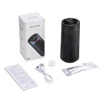 Portable Car Air Purifier Negative Ion & HEPA Filter Low Noise Deodorizer Dust Smoke Removal Compact Design for Car Home Use