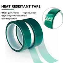 Green Heat Resistant PET Film, Polyimide Adhesive Tape, Heat-resistant Polyethylene Film,Width:25mm Length 33m 25mm&33m&0.06mm žalia