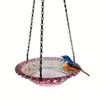Hanging Bird Bath And Feeder Outdoor Bird Bath Feeder Bowl Bird Bath Bowl Attracts Wild Birds for Garden Yard Decor Single Layer violetinė