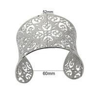 Wide Steel Cuff Geometrik Bangle Women Body Jewelry Bangles Silver Color