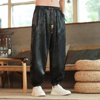 Outdoor Brand Pants for Men Dragon Dark Flower Loose Bloomers High Quality Wide Leg Casual Trousers Male M