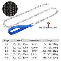 304 Stainless Steel Anti-Bite Dog Leash with Shockproof Chain for Small and Large Dogs 2.0mm for Small Dogs, Length 1.2m
