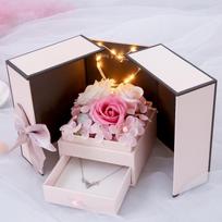 Rožių Dovanų Dėžutė Lūpdažis Auskarai Amžinos Gėlės Vėrinys Dovanų Dėžutė Valentino Dienos Dovana Motinos Dienos Dovana 3