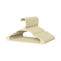 Plastic Clothes Hangers with Side Hooks for Adult Clothing Durable Non-Marking Hanger Suitable for Pants Storage and Closet Organization One Size smėlis