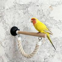 Durable Bird Swing Toy Set Non-slip Parrot Climbing Perch with Suction Cup Design A2