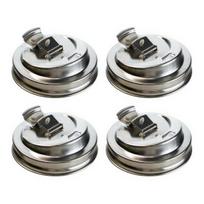 4Pcs Stainless Steel Wide Mouth Caps with Mason Jar Lids Reusable Drinking Straw