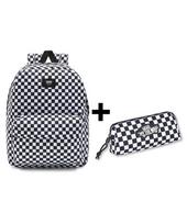 Rinkinys Vans – kuprinė OLD SKOOL CHECK + penalas juoda/balta