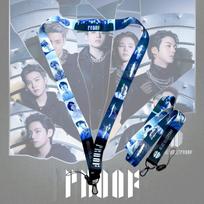 BTS Proof albumas ir 9-ojo jubiliejaus virvelė, Kpop prekių kaklo dirželis ID kortelės laikiklis raktams ir telefono pakabinamas papuošalas 1 gray