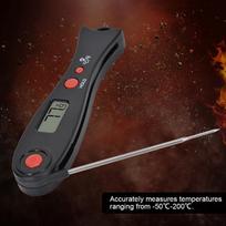 BBQ Charcoal Grill Pit Wood Smoker Temp Gauge Grill Thermometer (Black and Red)