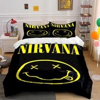 Black and Yellow  Nirvana  Bedding Set Bedding set (1 duvet cover, 2 pillowcases, duvet not included) 135x200cm