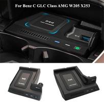 LHD Car Accessories 10W QI Wireless Mobile Charging Plate For Mercedes Benz C GL black