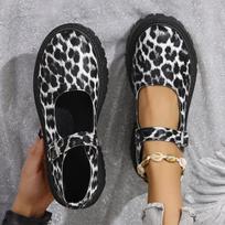 Juodi platforminiai bateliai su čiurnos sagtimi Moteriški Japoniško stiliaus patentuotos odos Mary Jane batai Moteris Punk Stori kulniukai Lolita Batai Mujer 35 leopardo rašto spalva