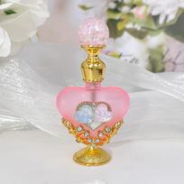 5 ml Širdelės Formos Metalinis Tuščias Įpilamas Kvepalų Aliejaus Attar Buteliukas Stiklinis Indelis Dovana Namų Dekoras Vestuvių Dovanėlės Pink love heart