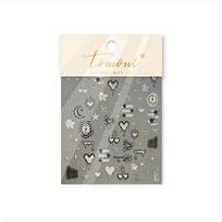 1Pc Metallic Dark Wind Star Moon Heartbeat Nail Art Decorative Paper