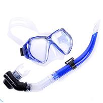 Large vision mask, tempered glass diving goggles set, snorkeling, silicone mouthpiece breathing tube equipment, double drainage. 105-502 Two-piece set rožinė