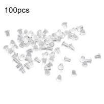 100Pcs Clear Soft Plastic Earring Findings Back Stoppers Earnuts Safe Tool