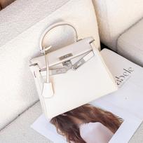 new high-end wide shoulder strap bag women's lychee pattern single shoulder crossbody handbag niche bag 25-11-18cm