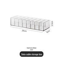 Desktop Cable Organizer Storage Box with Stackable Compartments white