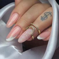 Haze Green Flower Fake Nials Simple French Press on Nails Manicure False Nails  DIY W1318