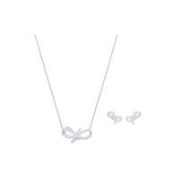Swarovski Lifelong Lanko Karoliai Ir Auskarų Rinkinys Moterims Papuošalai Baltas 5470594 Box+Shopping Bag white