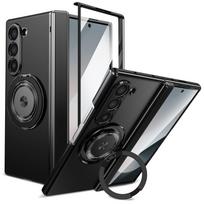 VIETAO Aluminum Alloy Back Cover Mobile Phone Case For Samsung Galaxy Z Fold 7 6 With 360° Rotating Ring Kickstand, Front Film For Samsung Z Fold 7 juoda