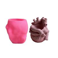 Cardiovascular Flower Pot Mold Halloween Succulent Flower Pot Plaster Cement Epoxy Silicone Mold DIY Handmade Craft 1