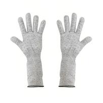 1 Pair Pet Handling Gloves Bite And Scratch Resistant Arm Sleeves for Grooming Veterinary Use Flexible Protective Sleeves for Pet Care Safety S pilka