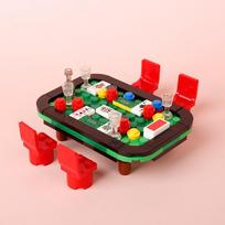 City Street View Gamble Play Game Poker Table Chess and Card Room Accessories Constructing Pieces Toysets for Little Ones Custom Creation City Kids