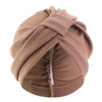 Turban Hat Solid Color Elastic Knotted Design Head Wrap Thickened Waffle Texture India Ethnic Style Turban Hat Headwear