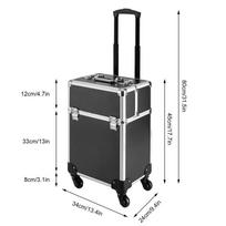 Aluminum Alloy Multi-layer Storage Box Large Capacity Trolley Makeup Box Professional Makeup Artist Toolbox 34*24*45cm