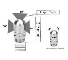 Stainless Steel 360 Degree Automatic Rotating Fan-shaped Nozzle Bottle Can Cleaning Industrial Spray Nozzle (as the picture,1 pc)