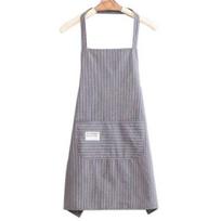 Cooking Apron Fixed Strap All Match Cotton Striped Printed Long Kitchen Chef Bib Household Supplies pilka