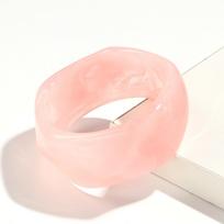 New Colorful Transparent Acrylic Wide Bangle for Women Korean Resin Chunky Geometric Cuff Bracelets Summer Popular Jewelry Gifts rožinė