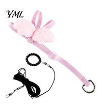 Pet Bird Travel Safety Gear Parrot Harness And Leash, Adjustable with 2m Elastic Traction Rope Training Rope, Cute Wings for Conure Small Birds Flight Small 2 rožinė