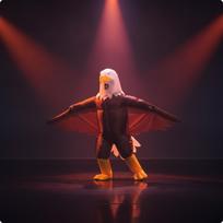 Pripučiamas kostiumas, pripučiamas pilno kūno kostiumas suaugusiems, renginių vedėjams, Helovinui, scenai Adult Eagle brown