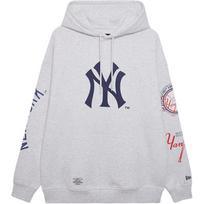 New Era FW24 MLB New York Yankees Sports Street Hooded Long Sleeve American Sweatshirt Unisex sweatshirt Light-Gray 14385097 L