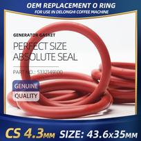 CS4.3mm Silicone O RING For DeLonghi Coffee 43.6*35*4.3 mm 10PCS O-Ring VMQ Gasket seal Thickness 4.3mm ORing Red Rubber 43.6x35x4.3mm-Red