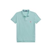 Polo Ralph Lauren SS24 Classic Fit Solid Pony Embroidered Straight Casual Short Sleeve Polo Shirt Women tops Light-Blue WMPOKNINB920166-300 M