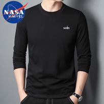 Men's NASA MARVEL Long-Sleeve Crewneck T-Shirt XL juoda