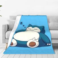 Pokemon Snorlax pledas Šiltas minkštas juokingas pliušinis patalynės užtiesalas mergaitėms berniukams sofai lovai flanelinis lovatiesės užvalkalas 30x40in