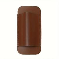 5-Inch Leather Folding Knife Sheath with Belt Loop - Outdoor Waist Hanging Pouch for Secure Knife Storage & Blade Protection tamsiai ruda spalva