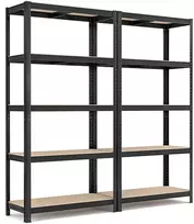 Koduva Sandėliavimo lentynos, 2 vnt., 180 x 90 x 40 cm, plienas ir MDF, juodos